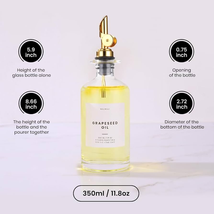 Amazon.com: Molimoli Glass Olive Oil Cruet Set - 350ml